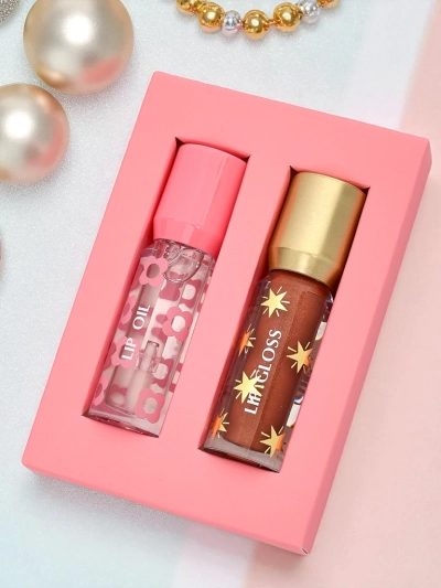 Glitter Lip Gloss and Clear Lip Gloss 2-in-1 Soft Blush