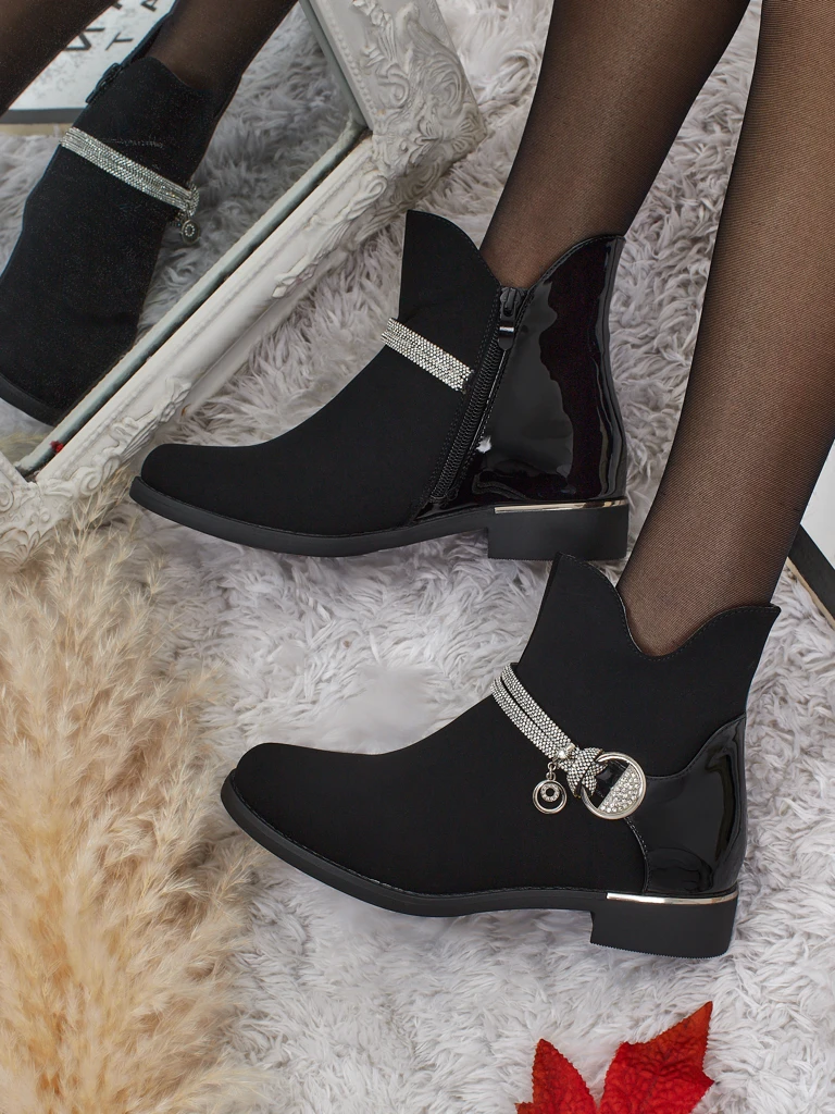 Marvella Ankle Boots made of Matte and Patent Eco-Leather