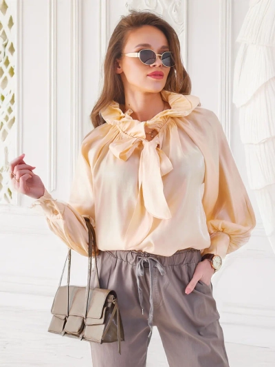 Royalfashion Shimmering women's shirt with decorative collar