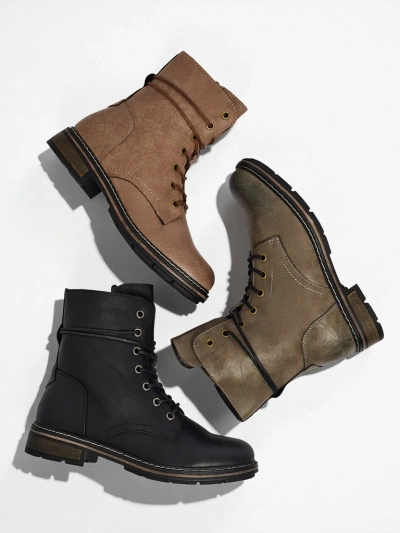 Eco-leather laced women's ankle boots Ravonna