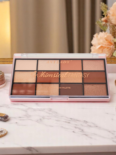 ANYLADY Палетка из 12 теней для век с глиттером и матовым финишем Golden Chocolate Fudge