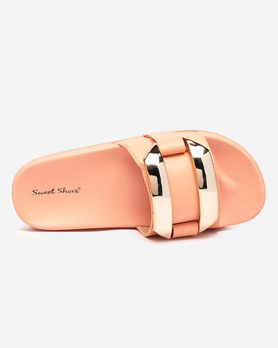 Oranžid kuldse ornamendiga naiste sussid Serina - Jalatsid