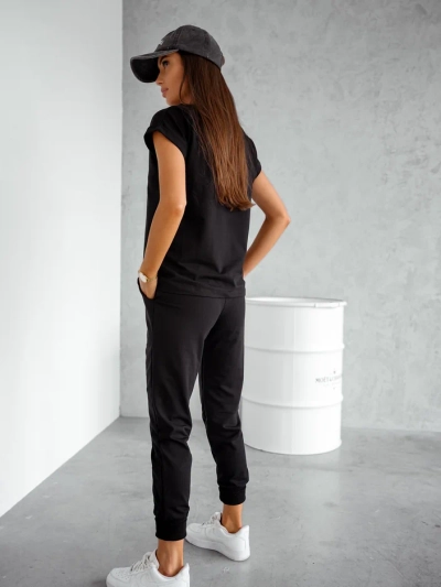 Royalfashion Женский хлопковый повседневный комплект с короткими рукавами