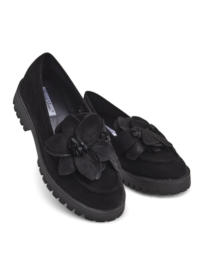 Royalfashion Eco suede women's moccasins with a Floverse flower
