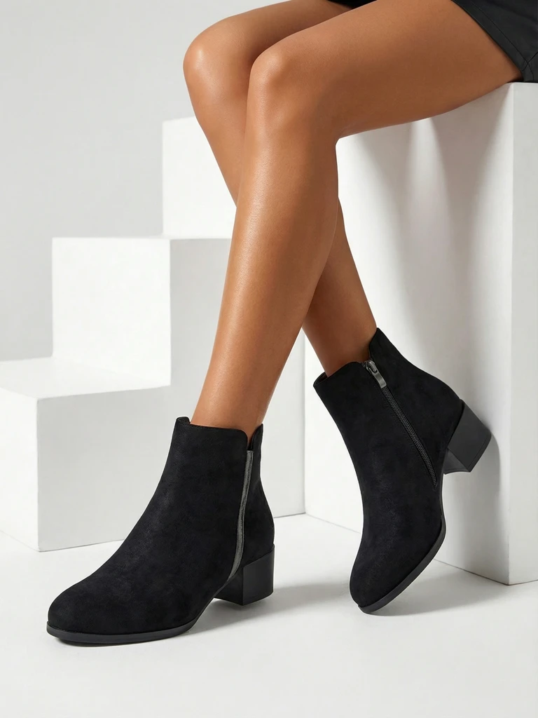 Amicus Nero Elegante Ankle Boots for Autumn and Winter