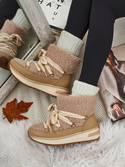 Женские ботинки a'la снегоходы с мехом Verruna