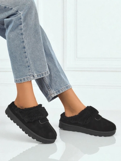Women's Short Faux Fur Snow Boots Velour Fang