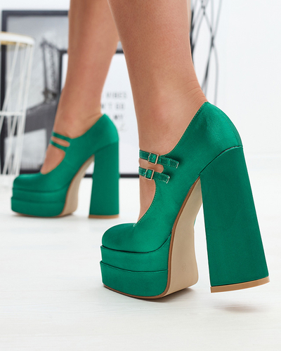 Green women's high stiletto pumps Elika - Footwear