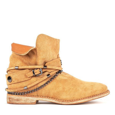 Brown cowboy boots on an indoor wedge Salem - Footwear