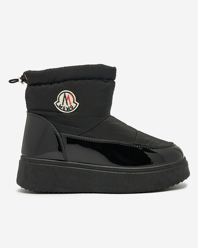 Royalfashion Women's slip-on snow boots in black color Ademra