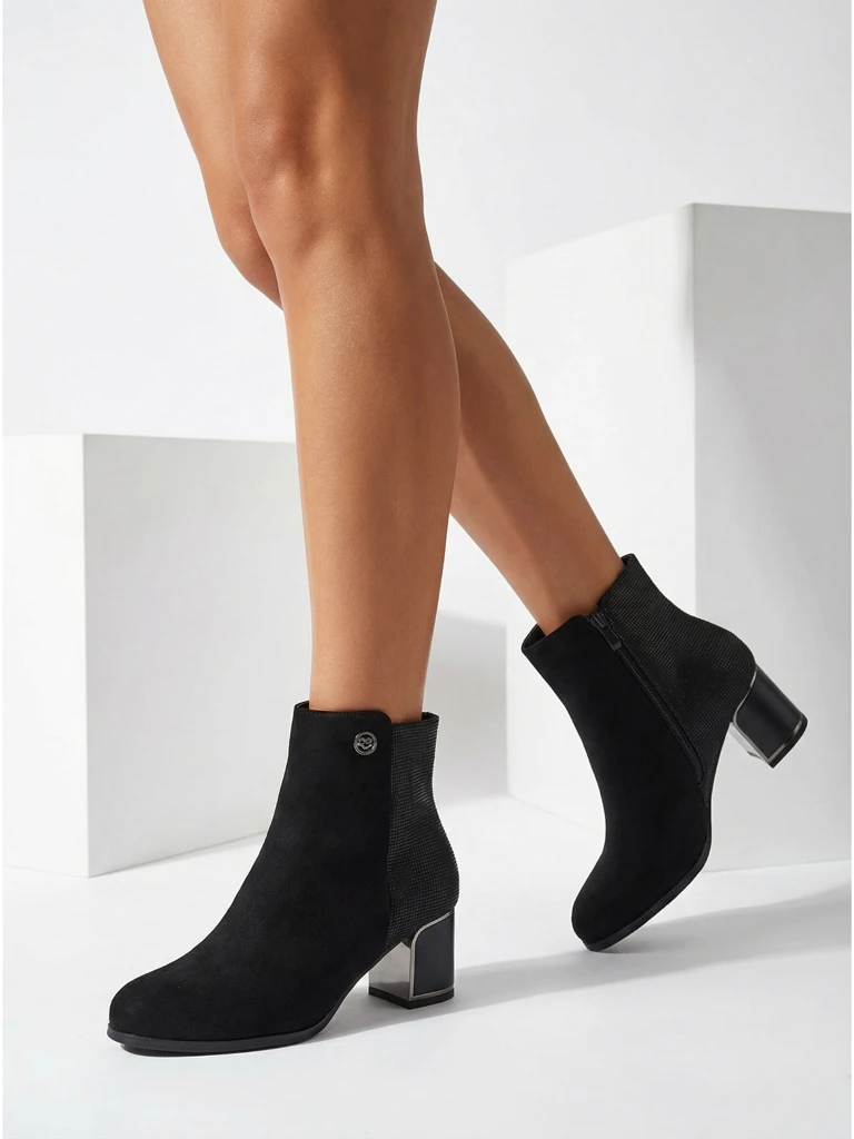 Women's Arshin eco-suede ankle boots with block heel