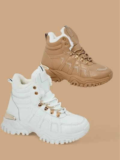 Royalfashion Women's Sneakers with Furry Lining Megigna