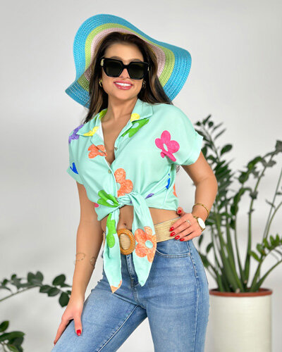 Royalfashion Naiste lühike lilleline särk