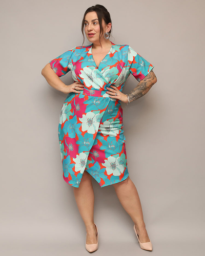 Royalfashion Naiste lillekangast kleit PLUS SIZE