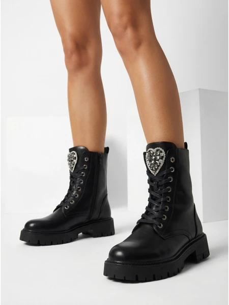 Женские черные кожаные элегантные ботинки Luna на осень