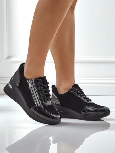 Черные женские кроссовки на танкетке Calista Nero – элегантность и удобство на каждый день