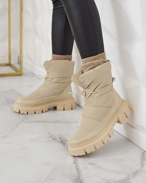 Royalfashion Women's slip-on snow boots in light brown color Sadella