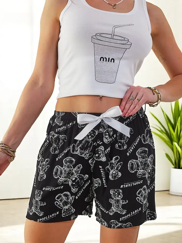 Royalfashion Cotton women's shorts with bears