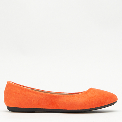 Royalfashion Orange eco-suede women's ballerinas Marius