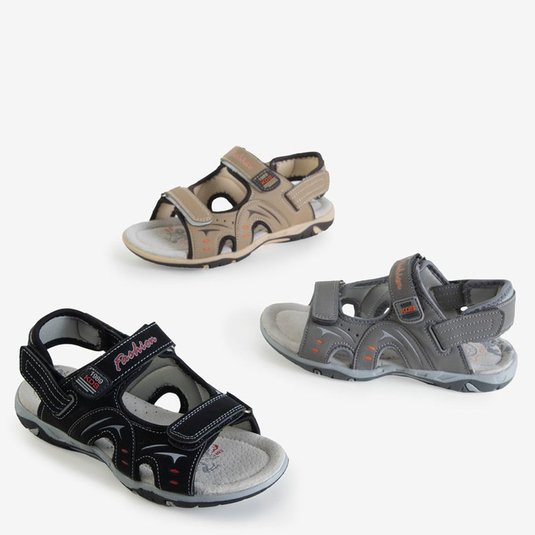 Beige children's sandals with Velcro Roser - Footwear