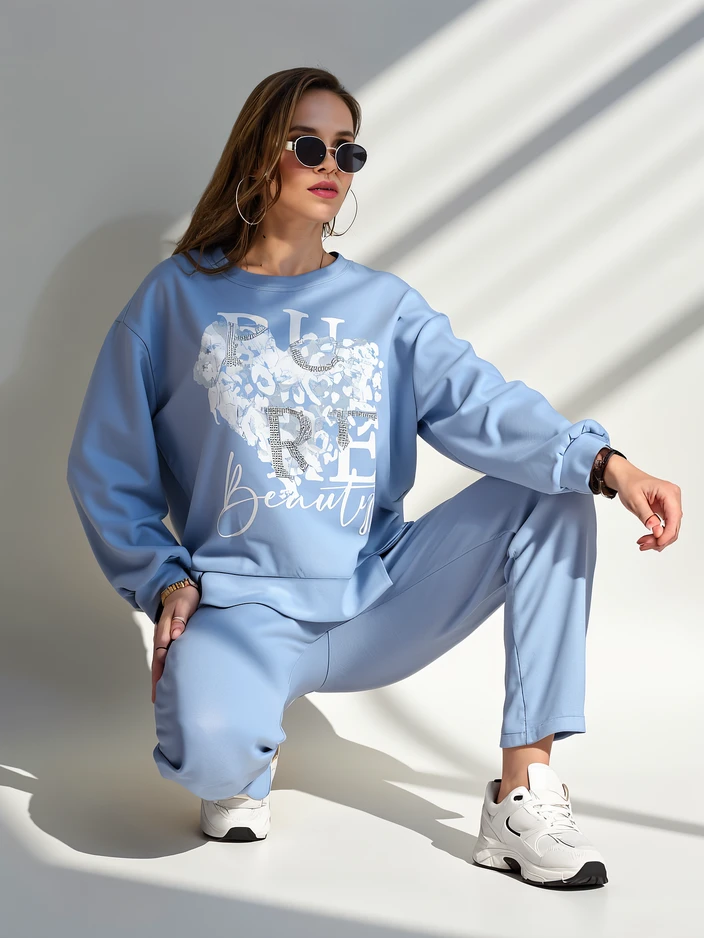 Royalfashion Naiste viskoosist komplekt trükiga