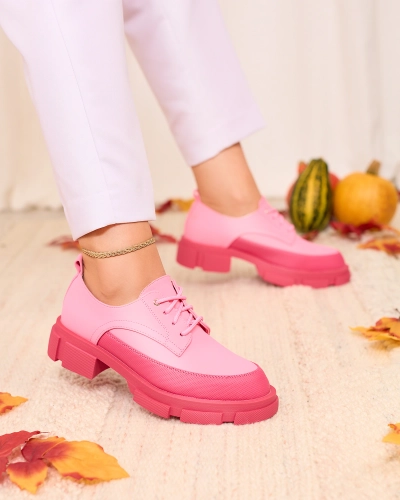 Royalfashion Pink Naiste mati poolsaapad kindla tallaga Trendikas Chunky