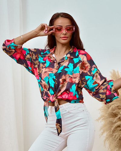 Royalfashion Женская короткая рубашка с цветочным рисунком