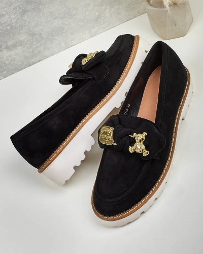 Nero Elegante Ecological Leather Moccasins