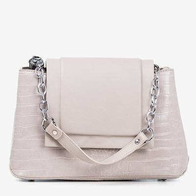 Gray women's handbag with animal embossing - Handbags