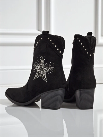 Women's Cowboy Boots with Heel and Decorative Rhinestone Star FableStray