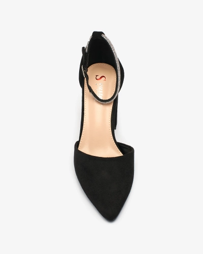 Royalfashion Черные женские туфли с цирконами Britica