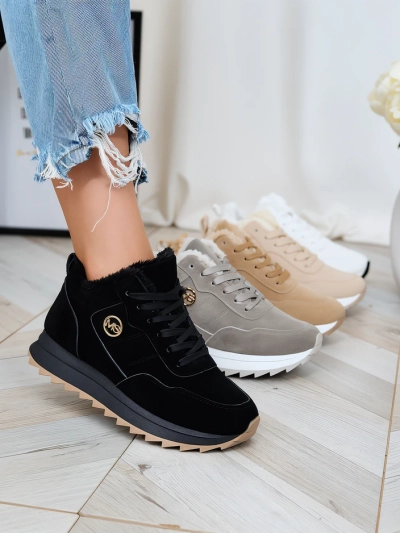 Royalfashion Black insulated women's sports shoes Lahho