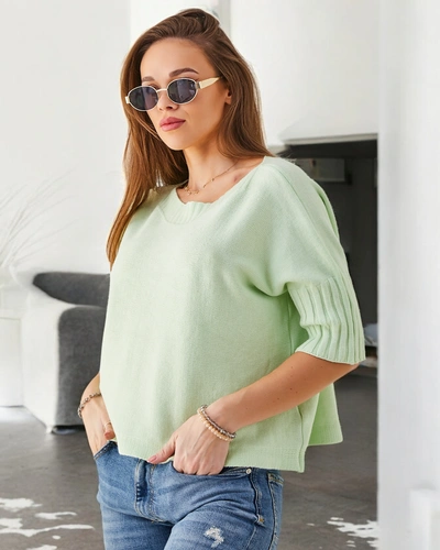 Royalfashion Women's viscose sweater with short sleeves