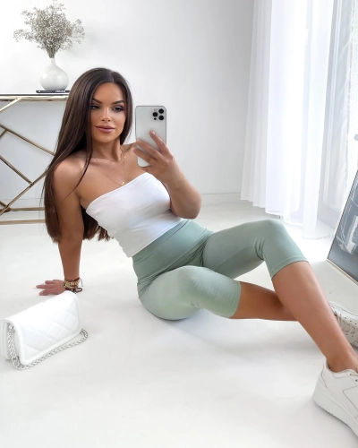 Royalfashion Light green women's cycling leggings