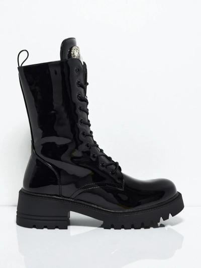 Emelune patent lace-up women's ankle boots