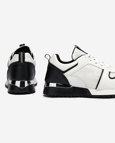 White women's sports shoes with black Ruby inserts - Footwear