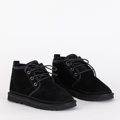 Black children's short lace-up snow boots Tibilis- Footwear