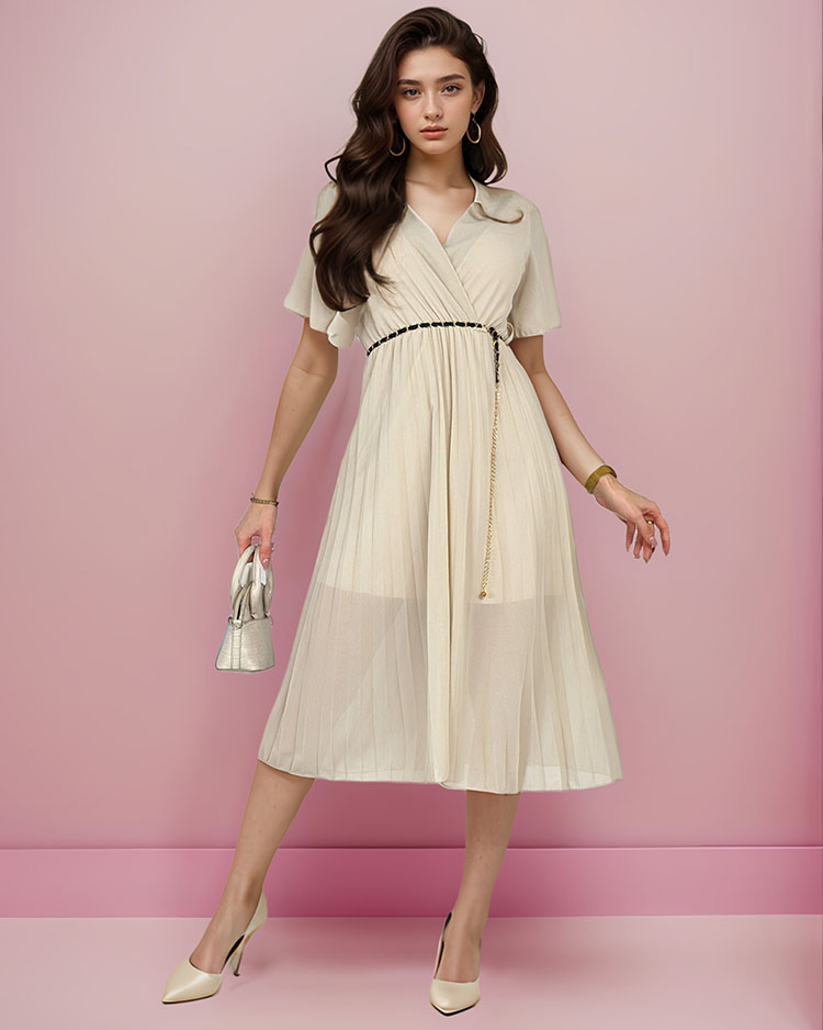 Royalfashion Naiste plisseeritud midi-kleit