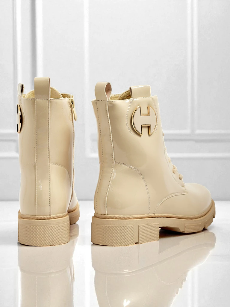 Kalen patent lace-up women's ankle boots