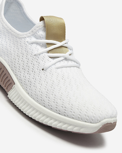 Белые женские спортивные туфли с коричневыми вставками Kedeti - Обувь