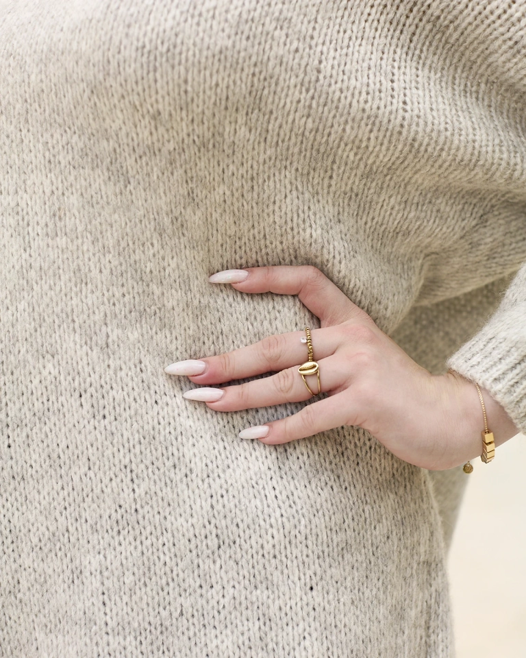 Royalfashion Grey women's long oversize sweater