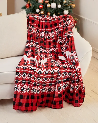 Royalfashion Jólaskoti yfirborð teppi 160x200