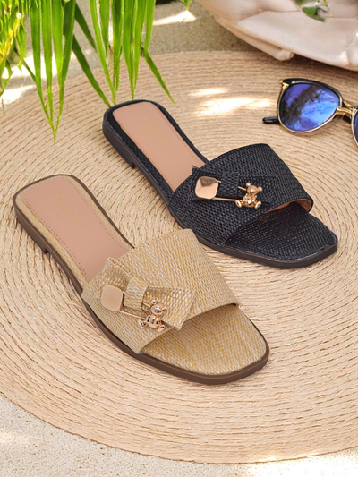Royalfashion Women's straw flip-flops Sandals Aurelia