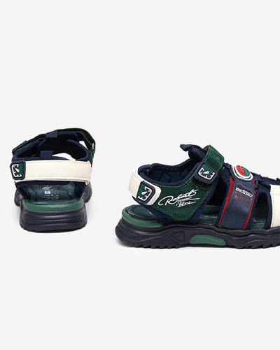 Meresinine ja roheline poiste sandaalid Velcro Roser-Footwear'iga