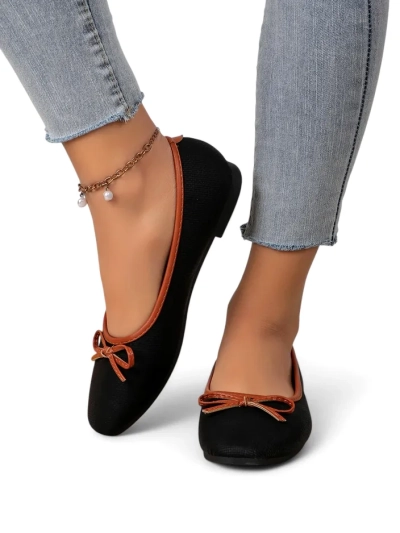 Royalfashion Women's ballet flats with glitter and a bow Aramie