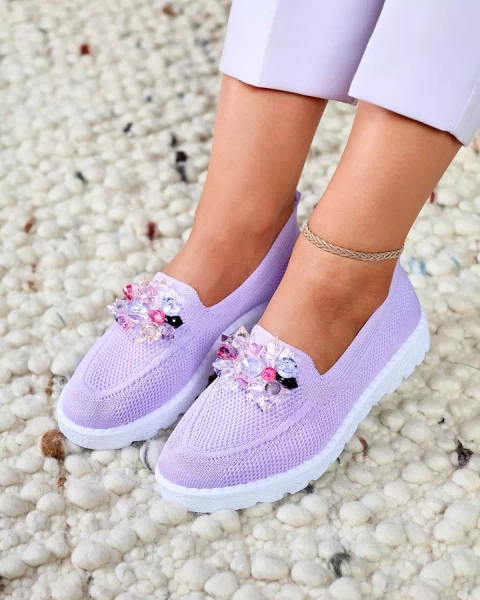 Royalfashion Фиолетовые женские украшенные полусапожки Enweta