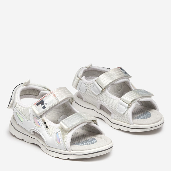 White children's sandals with Berigi patches - Footwear