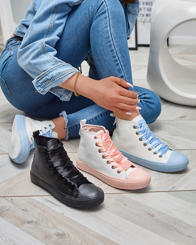 White-Pink Women's Sports Sneakers Macako- Footwear