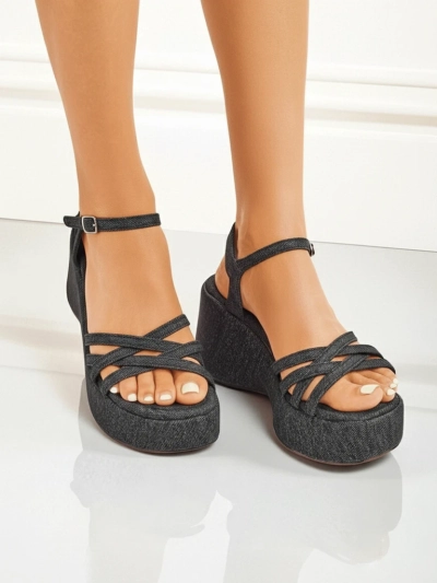 Royalfashion Women's Wedge Sandals Shadow Lift