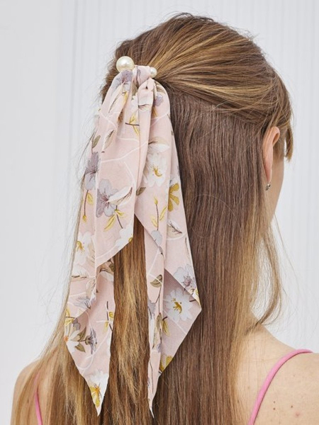 Royalfashion Резинка для волос с лентой, украшенной маленькими цветами и жемчужинами Florennea